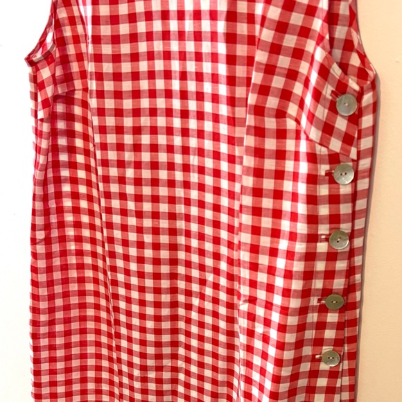 New Doen Coralie mini dress in scarlet Marilyn gingham - Picture 7 of 10